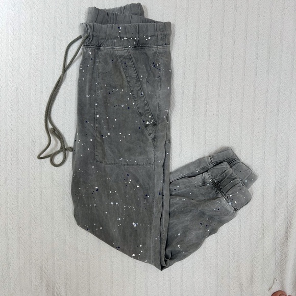 CLOTH & STONE for Anthropologie Women's Paint Splatter Jogger Pants Size XS Gray - Picture 10 of 12